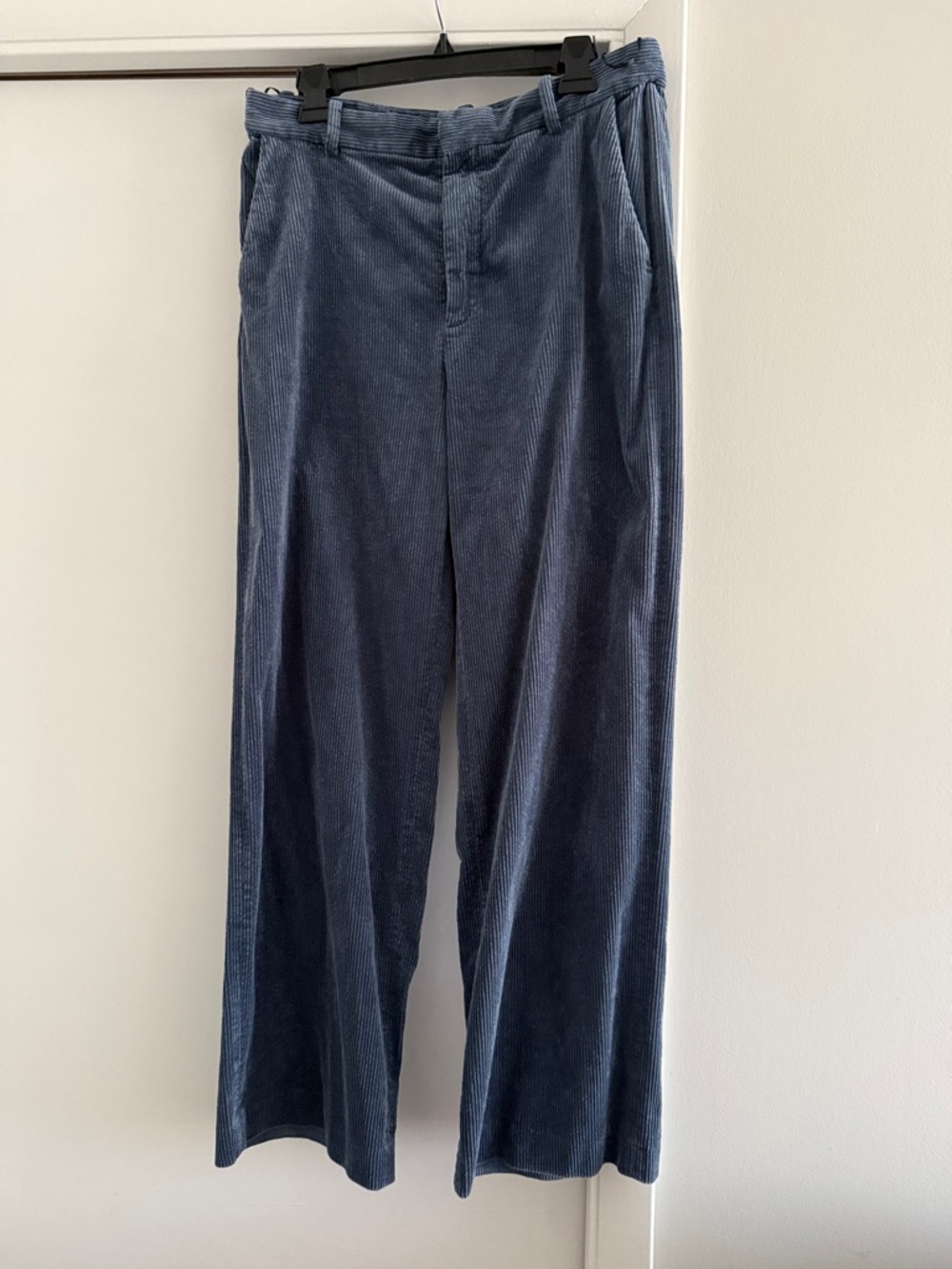 Zara Navy Wide-Leg Corduroy Trousers